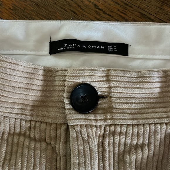 Zara Woman Cropped Wide Leg Corduroy Pants - Picture 2 of 9